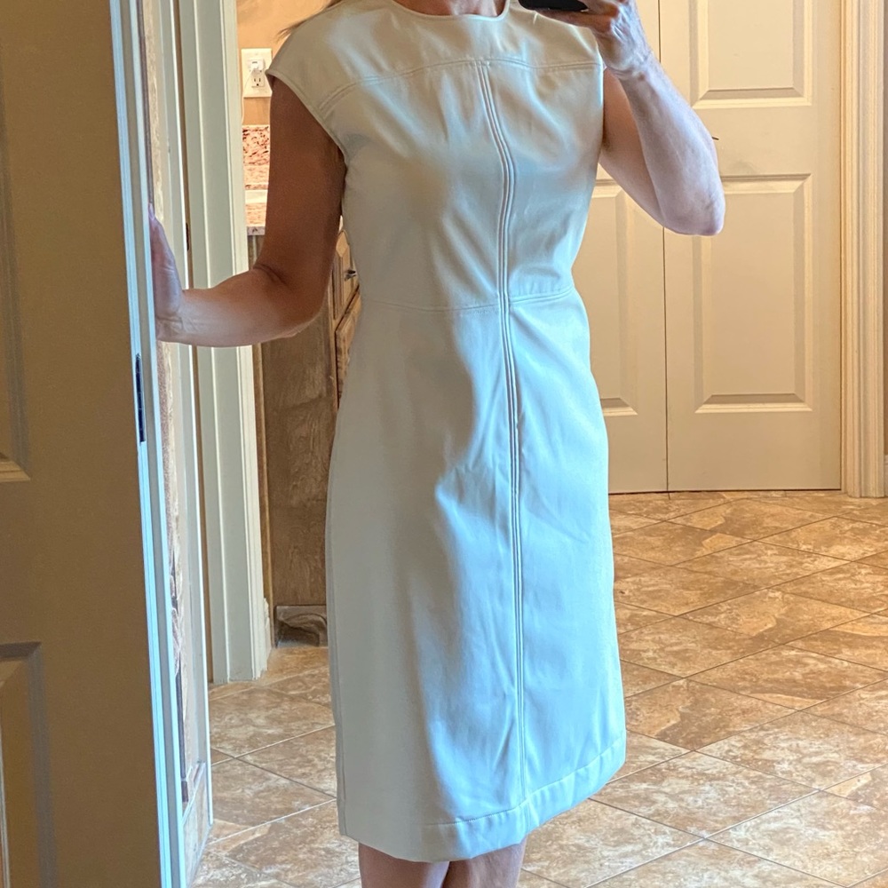 Ivory colored leather dress